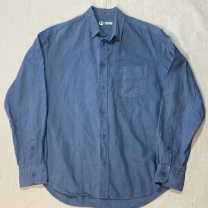 OUTLIER ARCHIVE Ramie North Blazed Slimmed Down PIVOT Shirt in Blue Sz-S